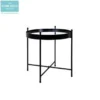 TABLE RONDE NOIRE AVEC MIROIR M2