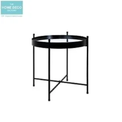 TABLE RONDE NOIRE AVEC MIROIR M2