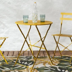 TABLE RONDE PLIANTE CAMARGUE JAUNE SOLEIL