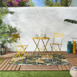 TABLE RONDE PLIANTE CAMARGUE JAUNE SOLEIL
