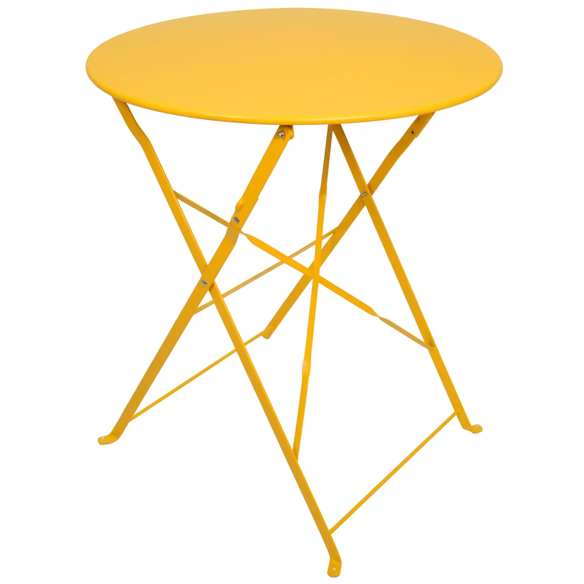 TABLE RONDE PLIANTE MIAMI JAUNE MOUTARDE