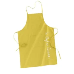 TABLIER ET POCHE 60X84 CM COTON CUISTOT JAUNE