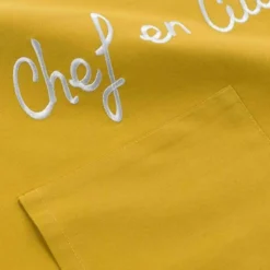 TABLIER ET POCHE 60X84 CM COTON CUISTOT JAUNE