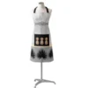 TABLIER ET POCHE 70X85 CM COTON IMPRIME ANAGOLD NOIR