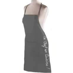 TABLIER POCHE 60X84 CM COTON CUISTOT ANTHRACITE