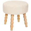 TABOURET APPOINT CHENILLE SPOLO BLANC