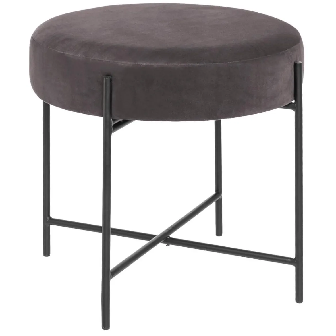 TABOURET APPOINT VELOURS ARTY GRIS