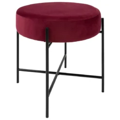 TABOURET ARTY VELOURS RUBIS