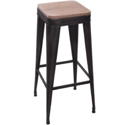 TABOURET BAR METAL JORIS NOIR H.79.5CM