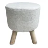 TABOURET BOUCLETTE 4 PIEDS H.35CM