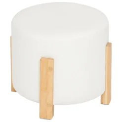 TABOURET D APPOINT BOUCLETTE BANSA BLANC