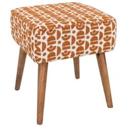 TABOURET D APPOINT CHIARA CHENILLE JACQUARD OCRE