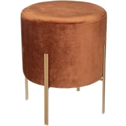 TABOURET D APPOINT LIVING VELOURS AMBRE