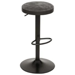 TABOURET DE BAR ILSA HAUTEUR AJUSTABLE NOIR ET GRIS