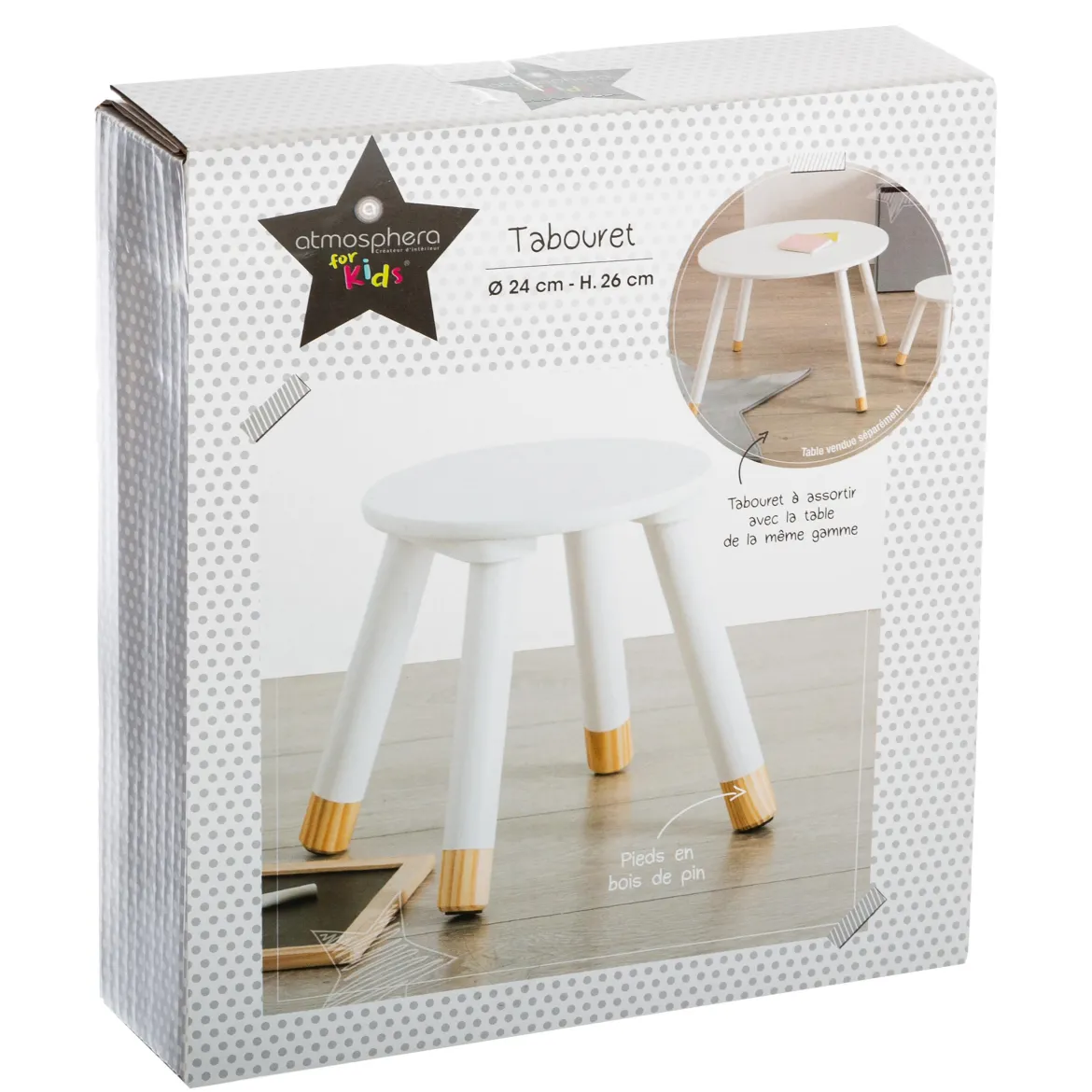 TABOURET DOUCEUR BLANC
