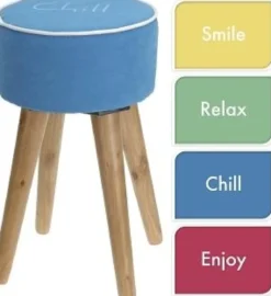 TABOURET IMPRIME 4ASS COUL