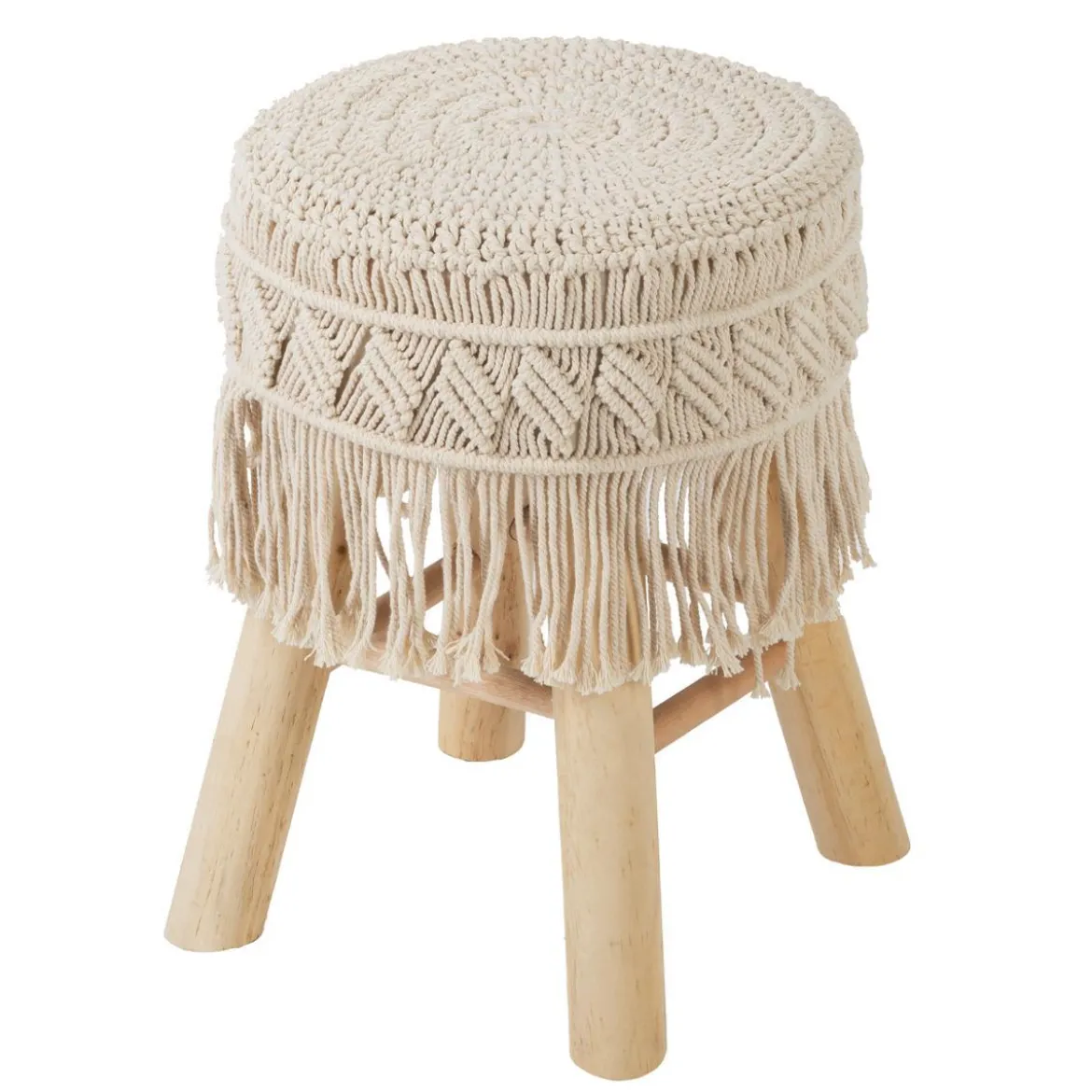 TABOURET MACRAME ETE D.32X42CM