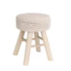 TABOURET TRESSE ROND MAILLE BEIGE D.44.5CM