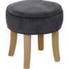 TABOURET VELOURS GRIS TREND ADRIEL