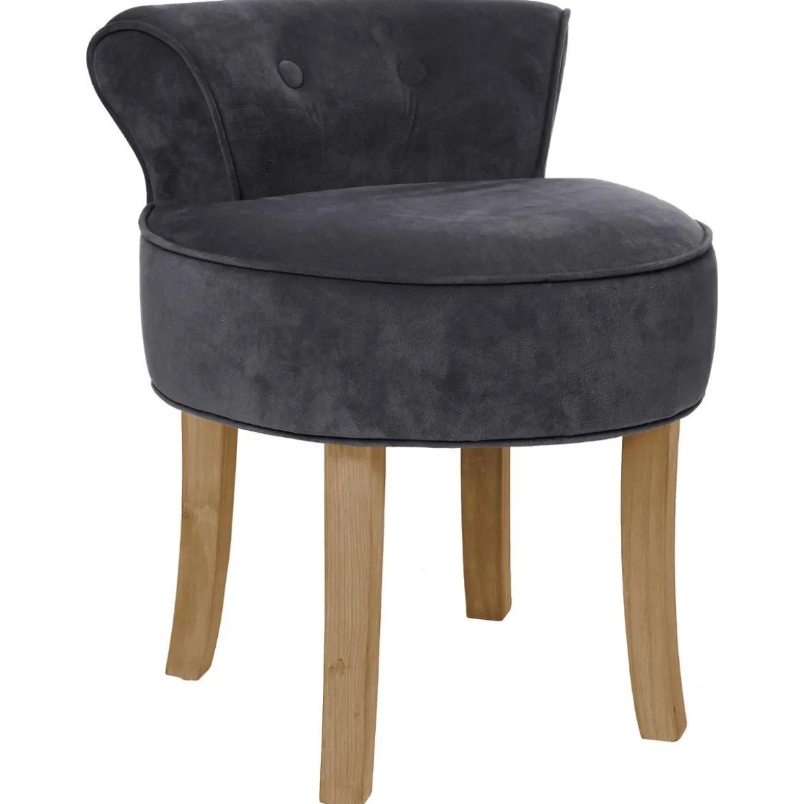 TABOURET VELOURS GRIS TREND FIRMIN