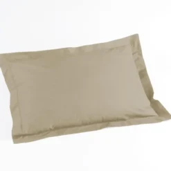 TAIE D OREILLER VOLANT PLAT 50X70CM UNI 57 FILS LINA LIN