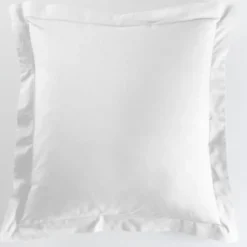 TAIE D OREILLER VOLANT PLAT 63X63CM LINA BLANCHE