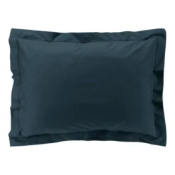 TAIE OREILLER 50X70CM PERCALE UNI 78 FILS BLEU NUIT
