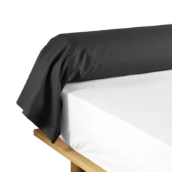 TAIE TRAVERSIN 85X185CM UNI 57 FILS LINA NOIR