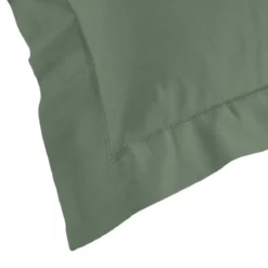 TAIE D OREILLER VOLANT PLAT 50X70CM UNI 57 FILS LINA KAKI