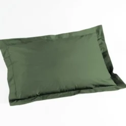 TAIE D OREILLER VOLANT PLAT 50X70CM UNI 57 FILS LINA KAKI