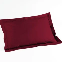 TAIE D OREILLER VOLANT PLAT 50X70CM UNI LINA BOURGOGNE