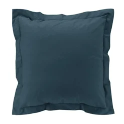 TAIE OREILLER 63X63CM PERCALE UNI 78 FILS BLEU NUIT