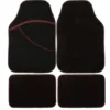 TAPIS AUTO 4 PCS MOQUETTE NOIR LISERET ROUGE ELITE