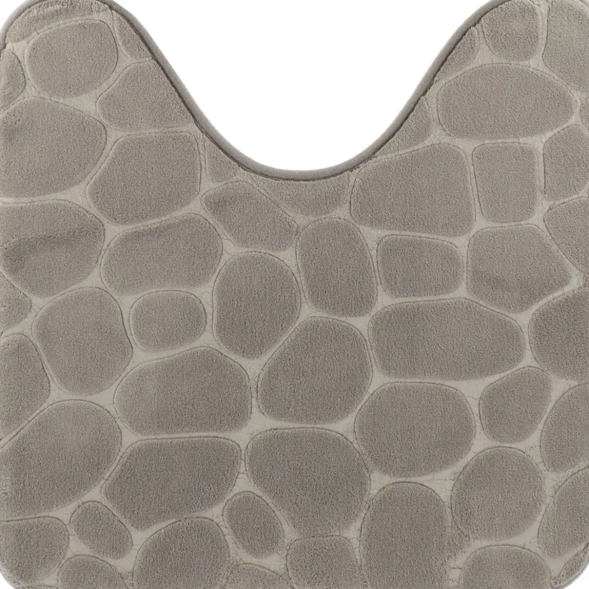 TAPIS CONTOUR WC MEMOIRE DE FORME GALET 45X50CM GRIS CLAIR