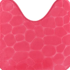 TAPIS CONTOUR WC MEMOIRE DE FORME GALET 45X50CM FUSCHIA