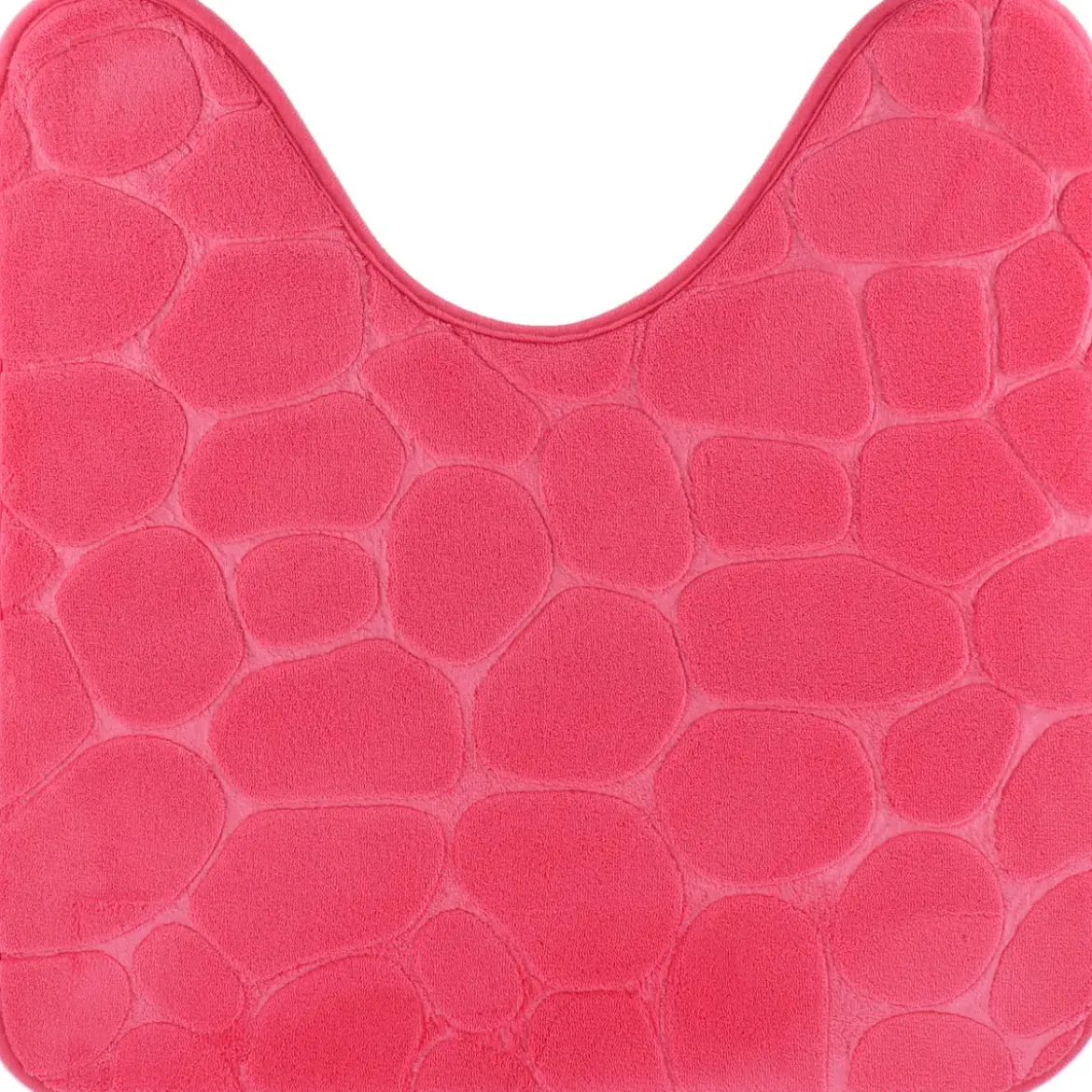 TAPIS CONTOUR WC MEMOIRE DE FORME GALET 45X50CM FUSCHIA