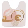 TAPIS CONTOUR WC MICROFIBRE IMPRIME 45X50CM ABSTRACTION