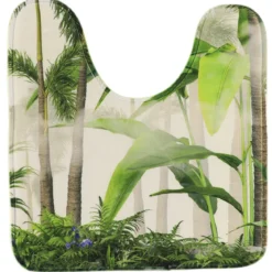 TAPIS CONTOUR WC MICROFIBRE IMPRIME 45X50CM OASIS
