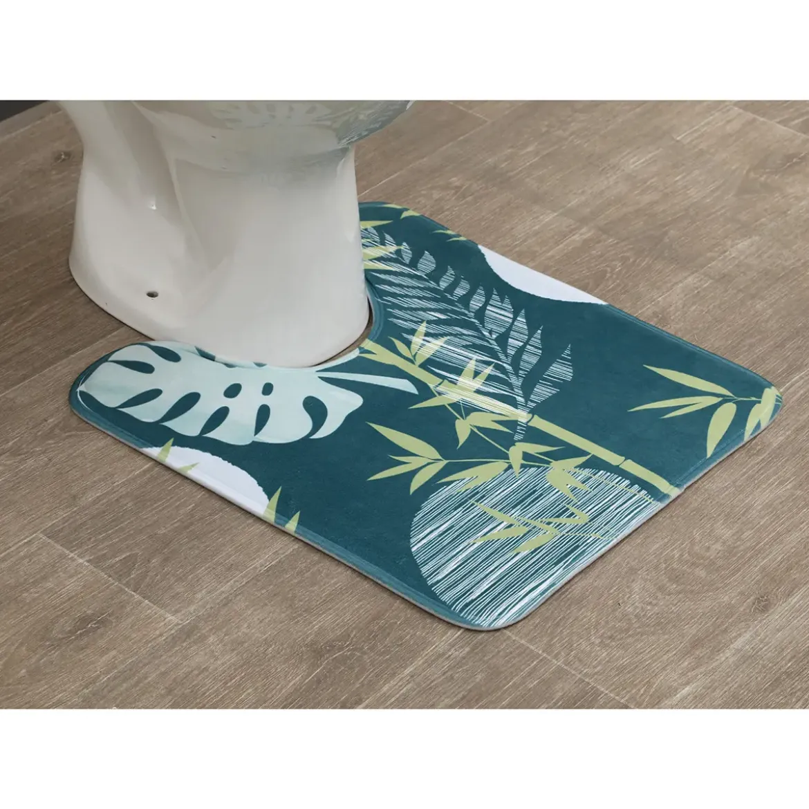 TAPIS CONTOUR WC MICROFIBRE IMPRIME 45X50CM SAGANO