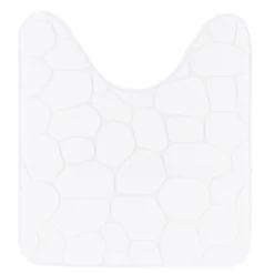TAPIS CONTOUR WC MICROFIBRE GALET 45X50CM BLANC