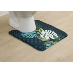 TAPIS CONTOUR WC MICROFIBRE FEUILLE 45X50CM VENT D EXOTISME
