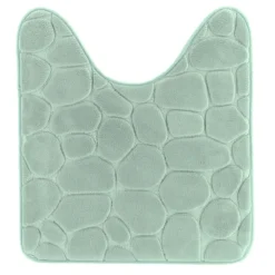 TAPIS CONTOUR WC MICROFIBRE GALET 45X50CM EUCALYPTUS