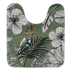 TAPIS CONTOUR WC MICROFIBRE 45X50CM JUNGLE FEVER KAKI