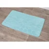 TAPIS MEMOIRE DE FORME MICROFIBRE GALET 50X80CM VERT D EAU