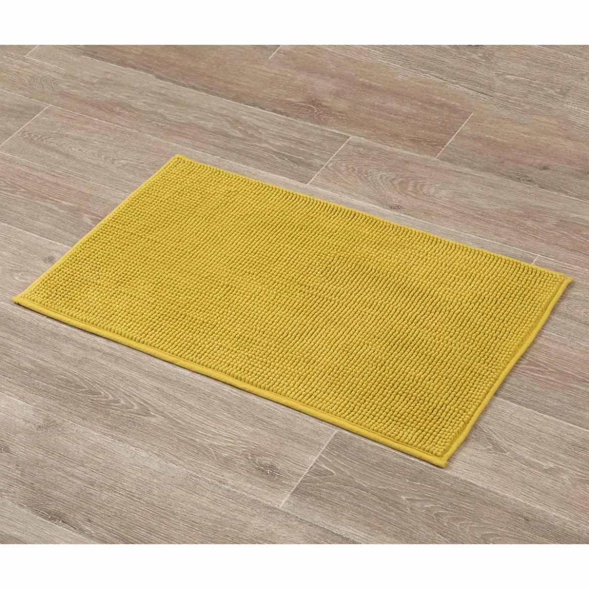 TAPIS MICROFIBRE BOULES UNI 45X75CM MOUTARDE