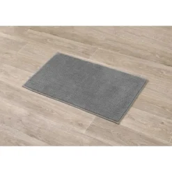 TAPIS MICROFIBRE BOULES UNI 45X75CM GRIS