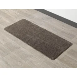TAPIS MICROFIBRE DOUBLE VASQUE 50X120CM MARRON
