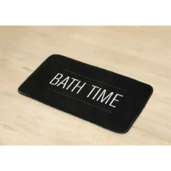TAPIS MICROFIBRE IMPRIME 45X75CM NEO RETRO NOIR