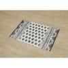 TAPIS MOTIFS GEOMETRIQUE FOND BLANC 60X90CM BLANC NOIR