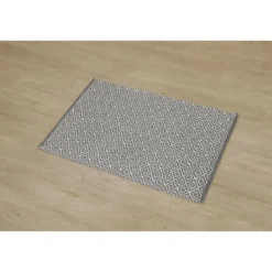 TAPIS PETITS LOSANGES 60X90CM BLANC GRIS